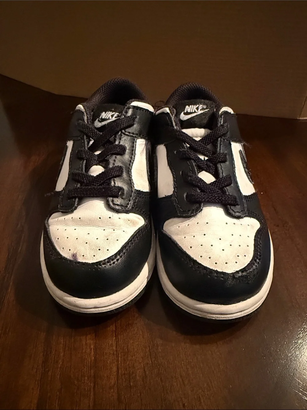 Nike Kids White and Black Low-Top Sneakers